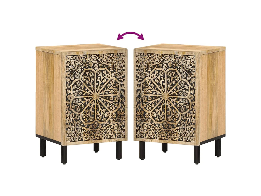 Mueble de baño madera maciza de mango 38x33x58 cm