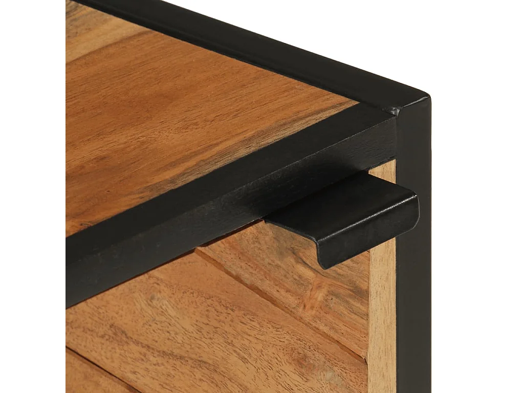 Badschrank 40x30x60 cm Massivholz Akazie und Eisen