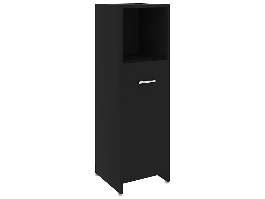 Mobile da Bagno Nero 30x30x95 cm in Legno Multistrato