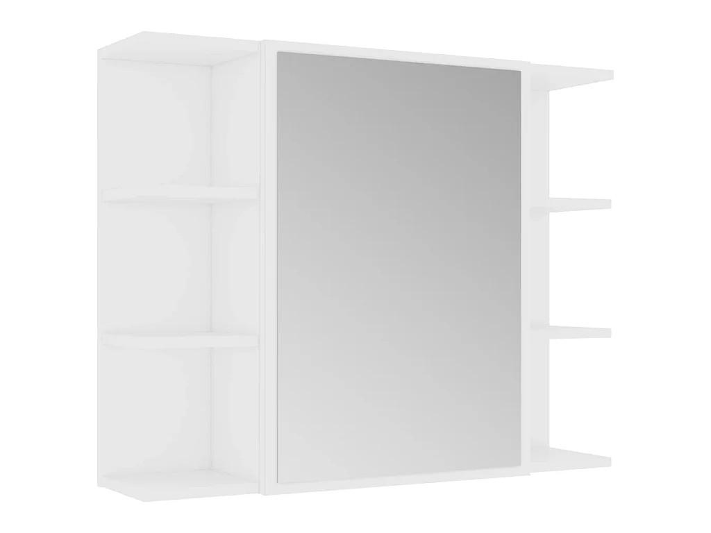 Armoire à miroir de salle de bain Blanc Bois d’ingénierie