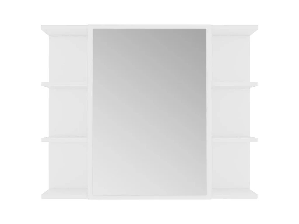 Armoire à miroir de salle de bain Blanc Bois d’ingénierie