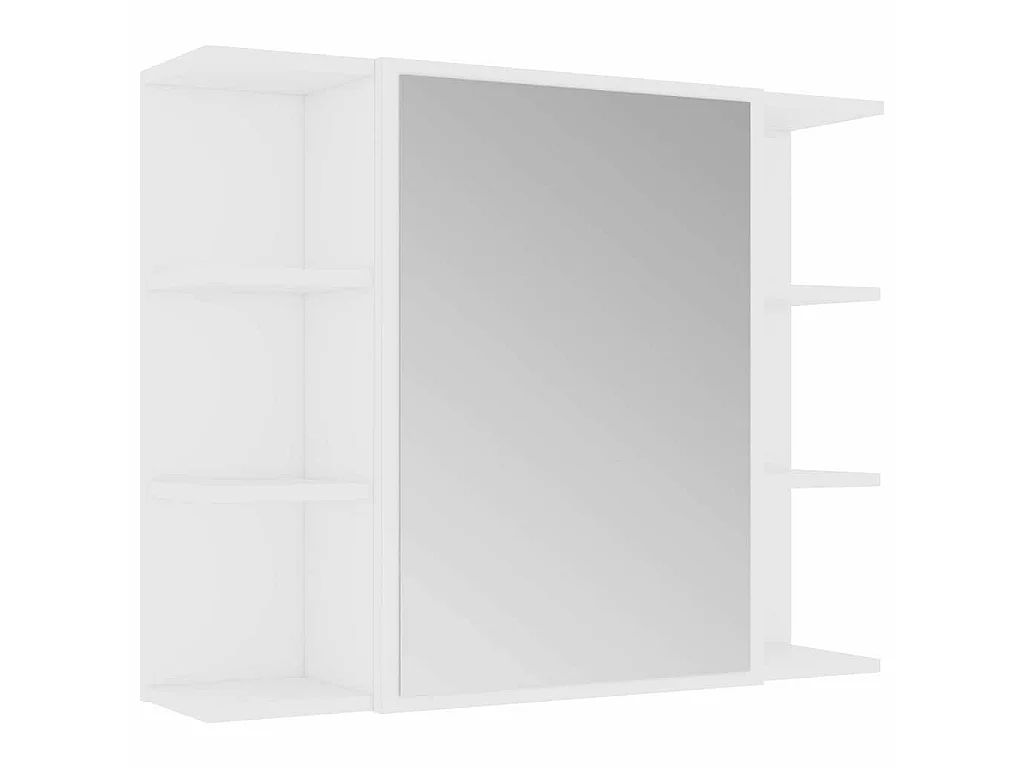 Armoire à miroir de salle de bain Blanc Bois d’ingénierie