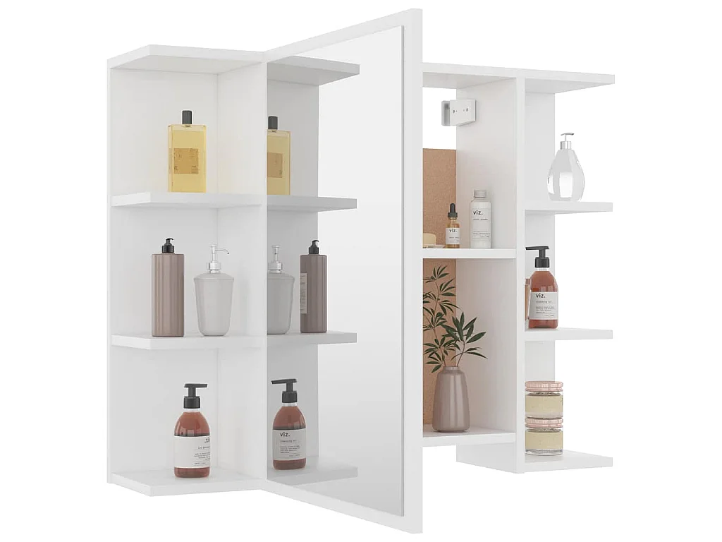 Armoire à miroir de salle de bain Blanc Bois d’ingénierie