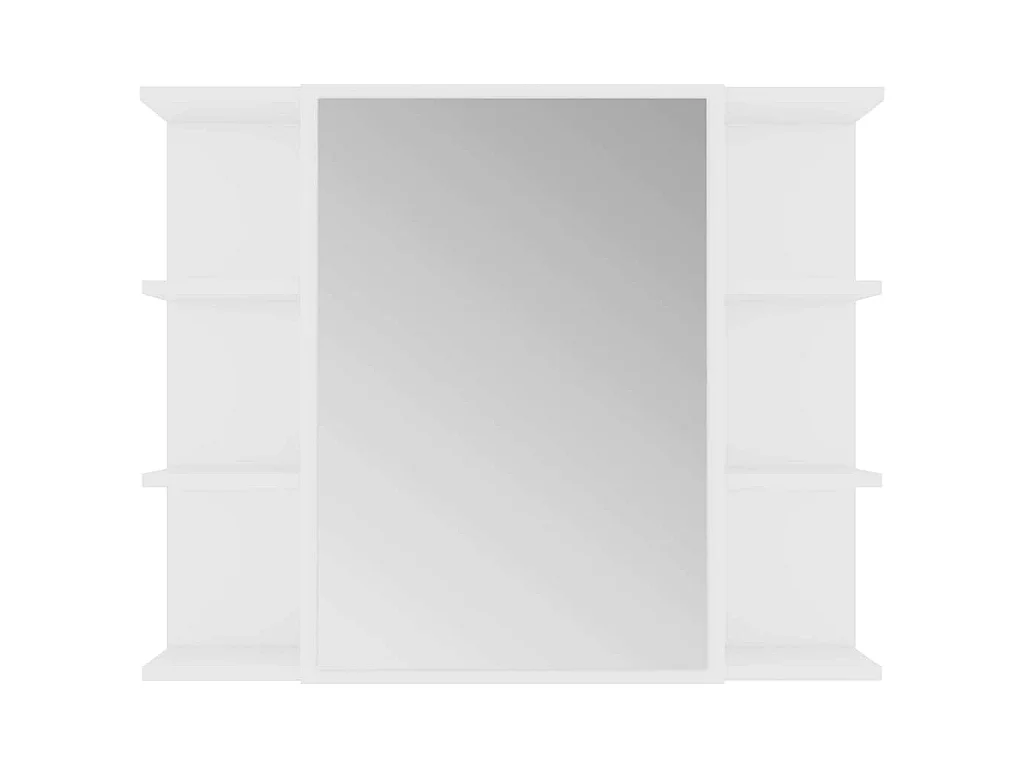 Armoire à miroir de salle de bain Blanc Bois d’ingénierie