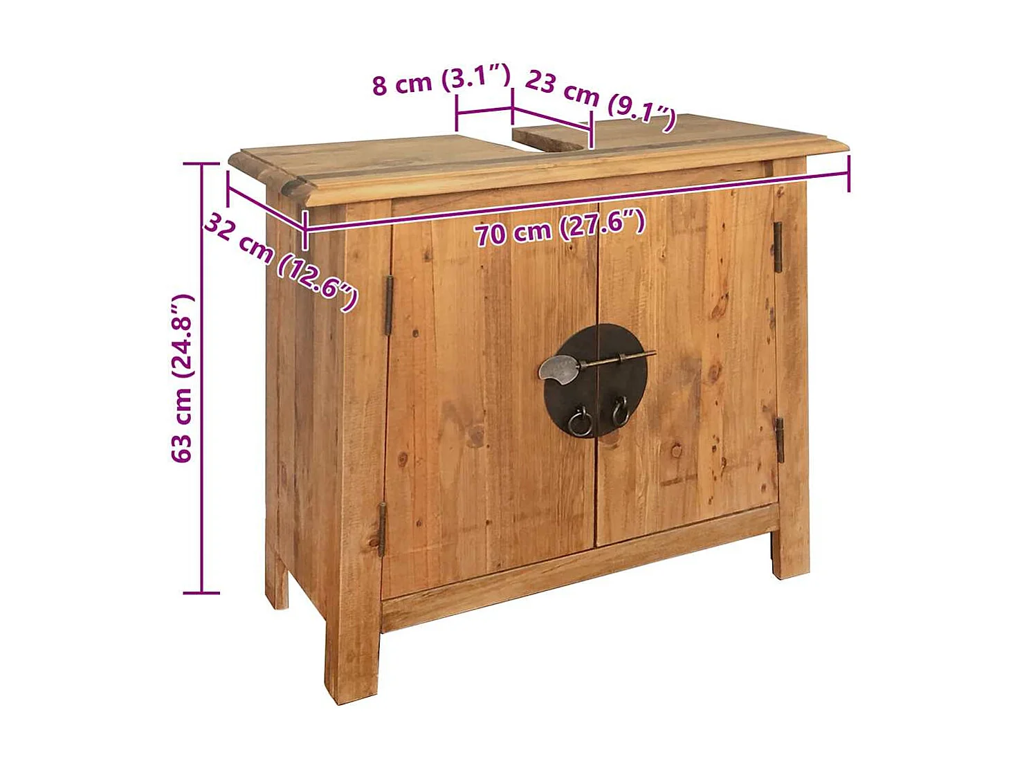 Mobilier de salle de bain Bois de pin massif