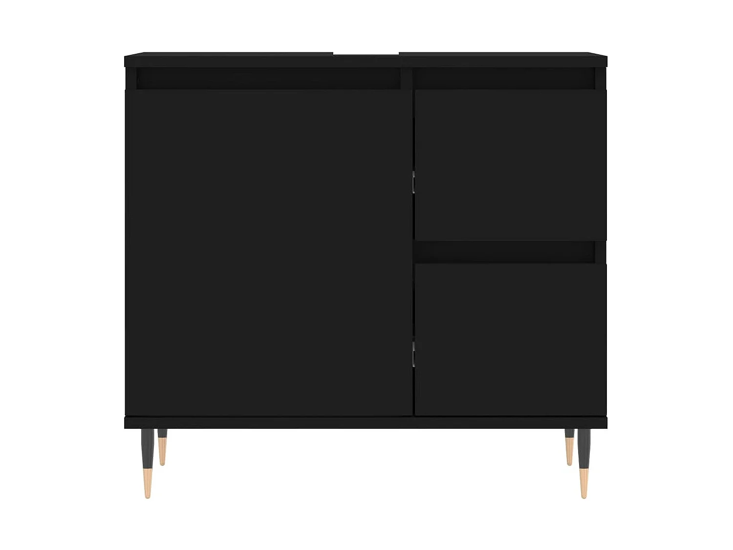 Armoire de salle de bain noir 65x33x60 cm bois d'ingénierie