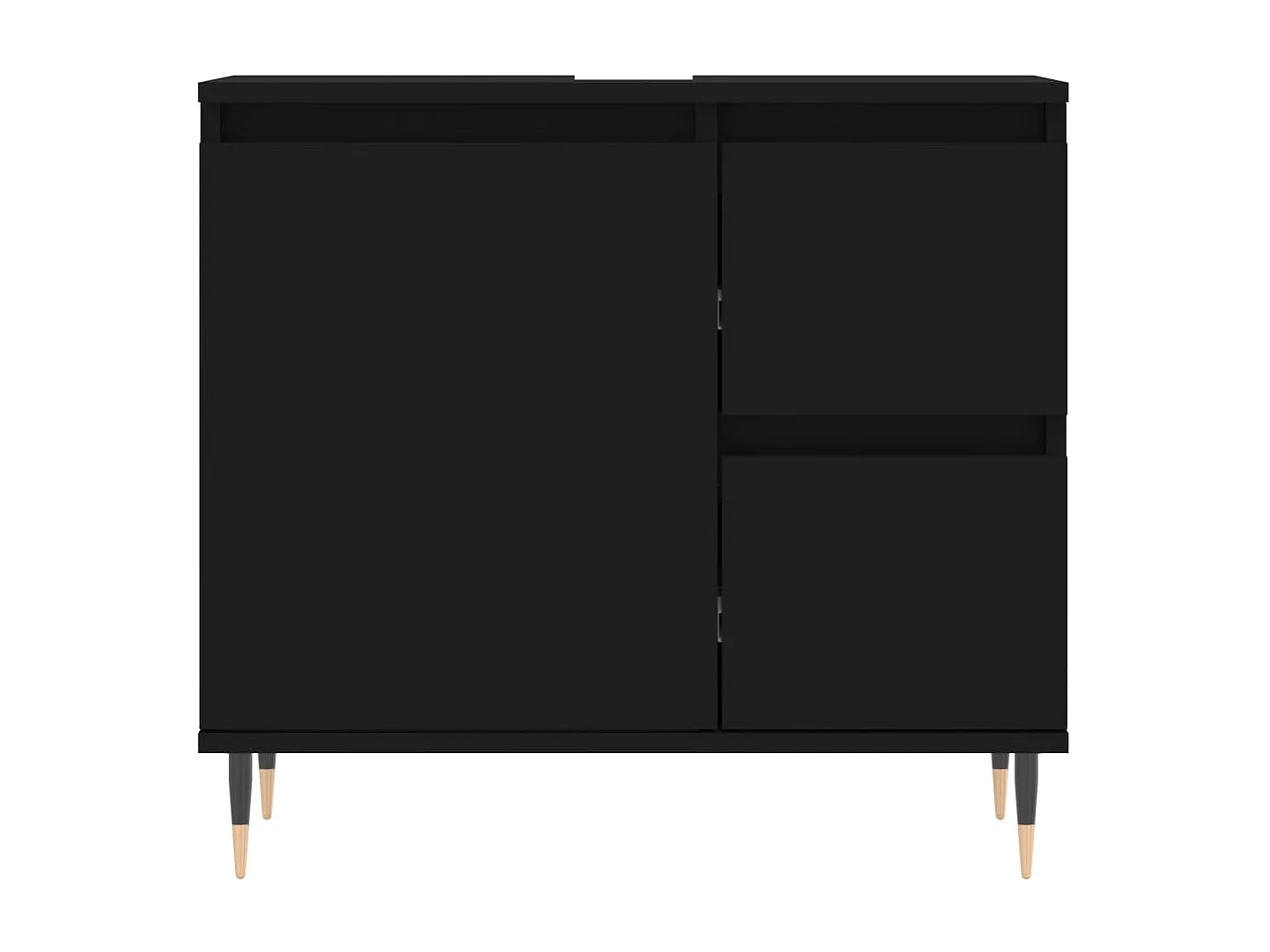 Armoire de salle de bain noir 65x33x60 cm bois d'ingénierie