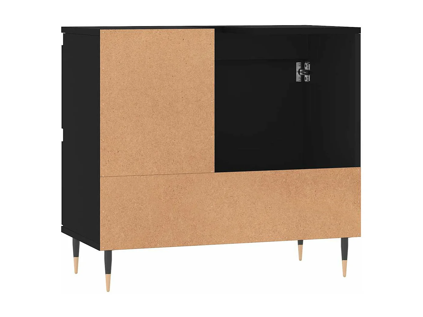 Armoire de salle de bain noir 65x33x60 cm bois d'ingénierie