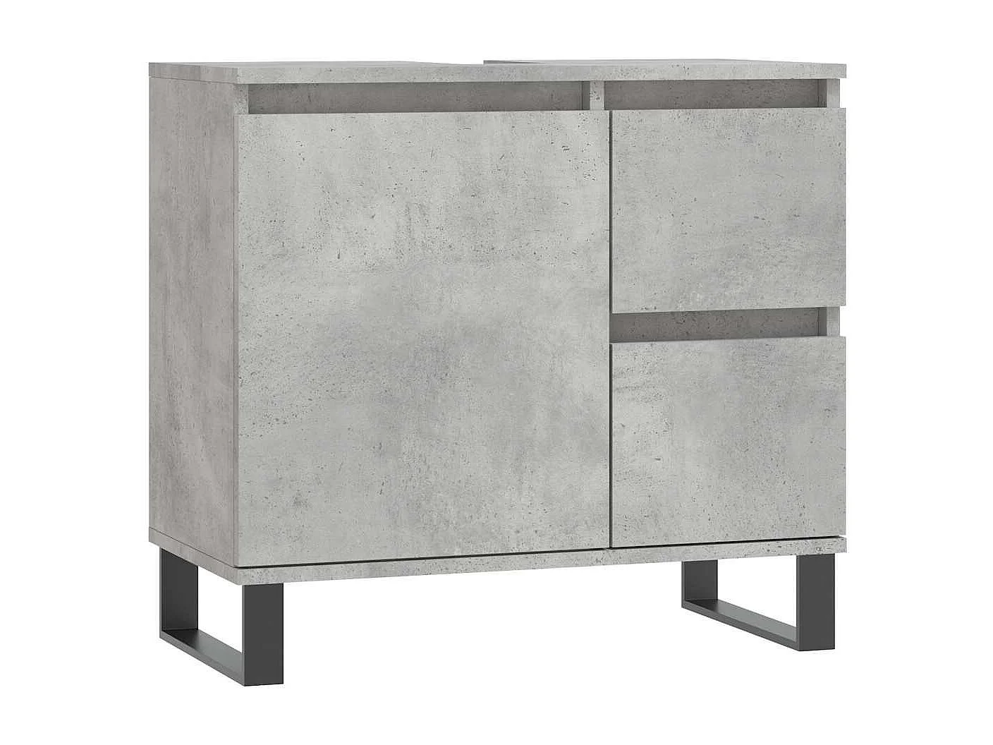 Badschrank Betongrau 65x33x60 cm Holzwerkstoff