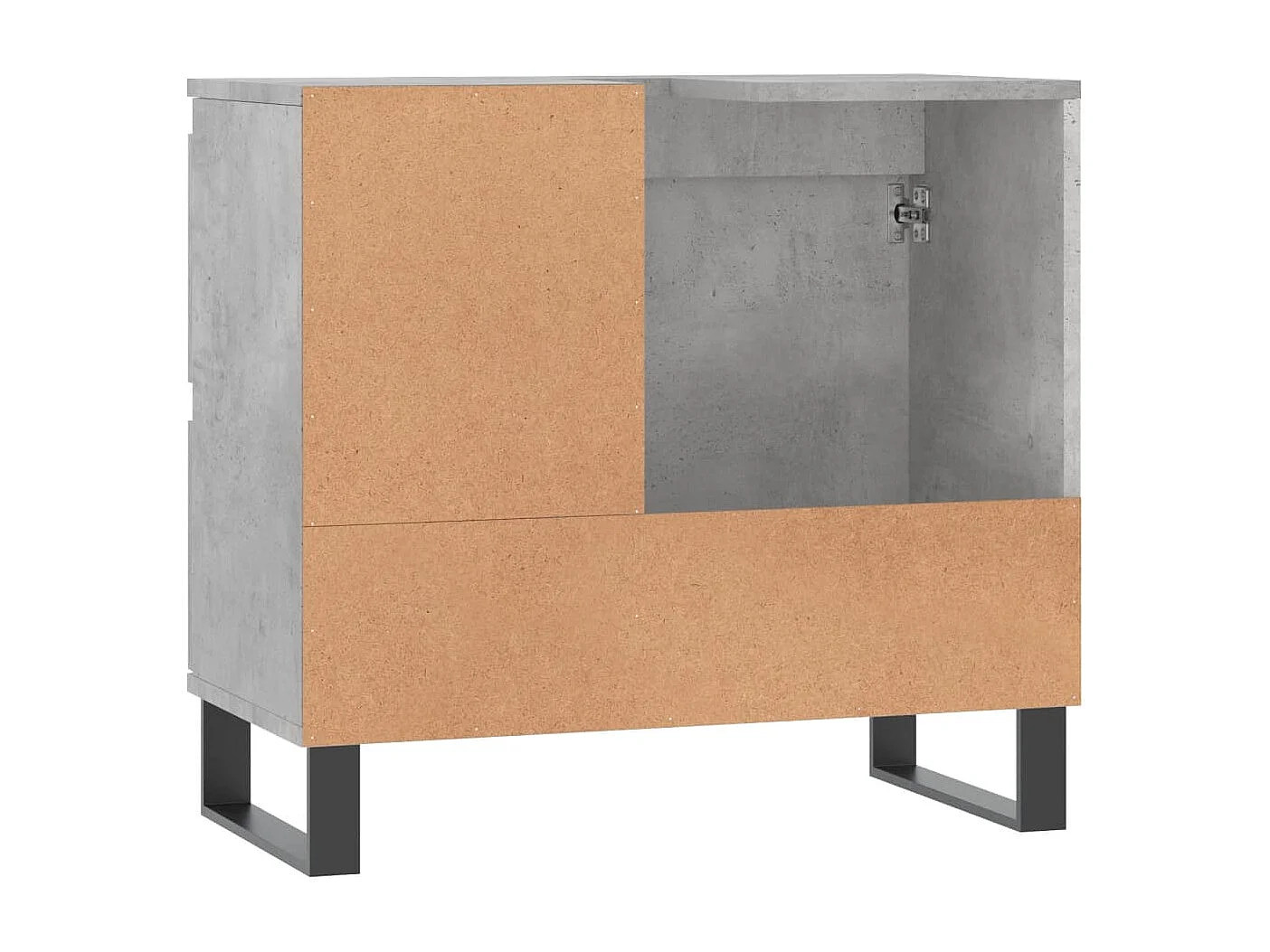 Badschrank Betongrau 65x33x60 cm Holzwerkstoff