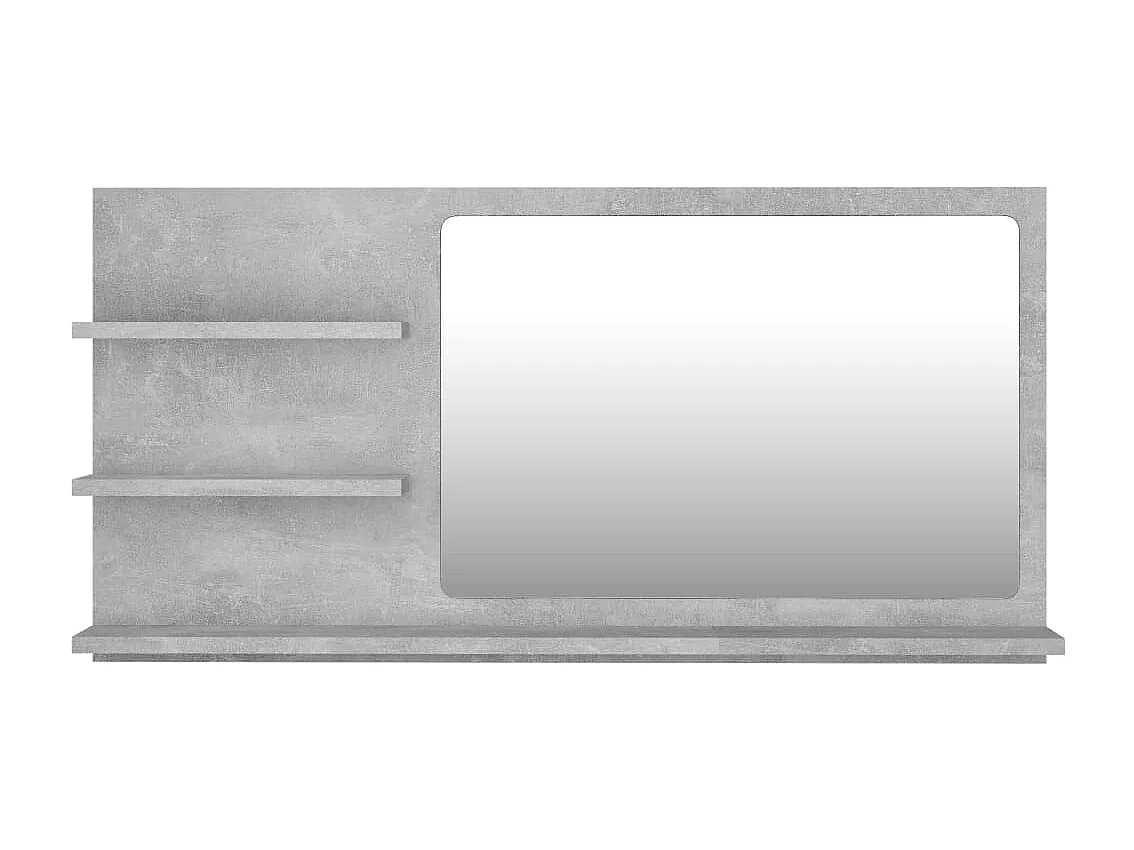 Specchio da Bagno Grigio Cemento 90x10,5x45cm Legno Multistrato