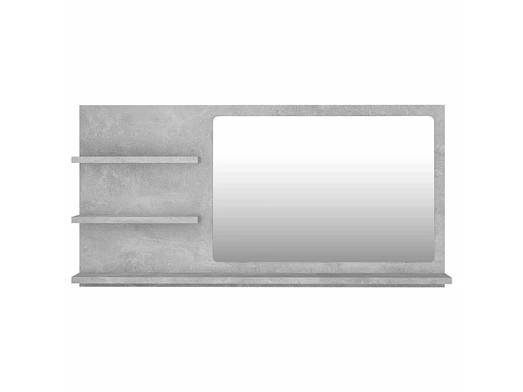 Specchio da Bagno Grigio Cemento 90x10,5x45cm Legno Multistrato