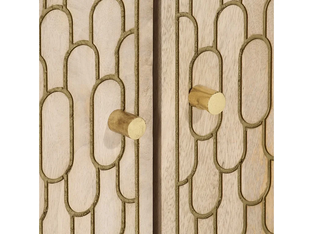 Armario de lavabo para baño madera maciza de mango 62x33x58 cm