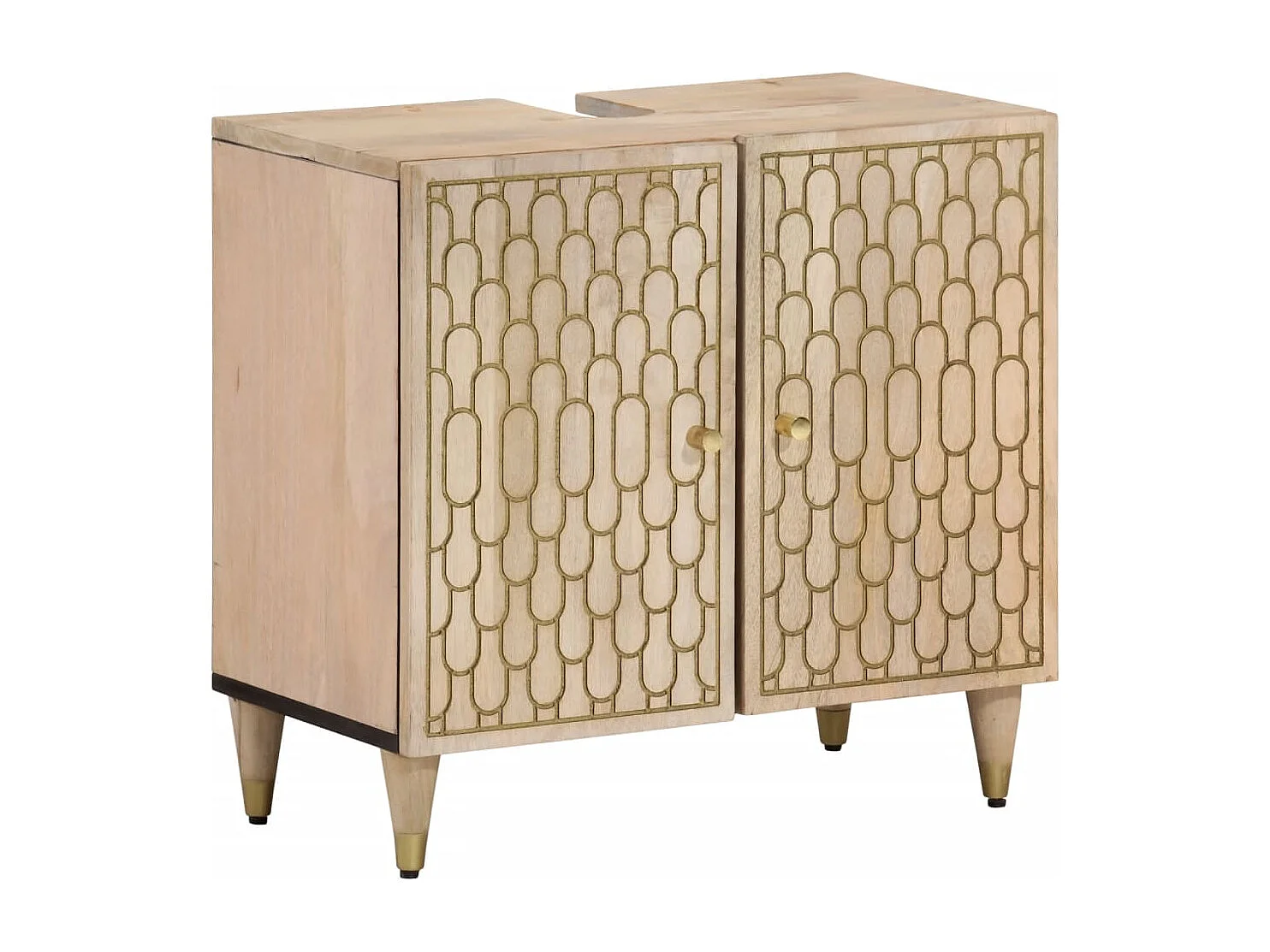 Mobile Lavabo da Bagno 62x33x58cm in Legno Massello di Mango