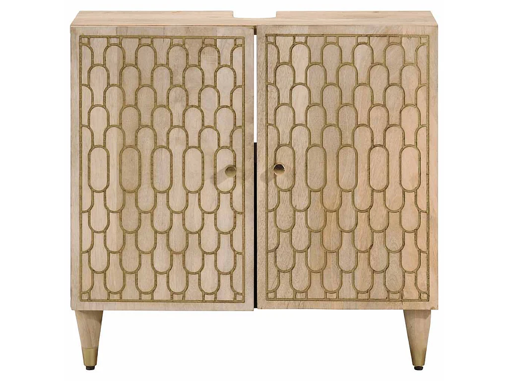 Mobile Lavabo da Bagno 62x33x58cm in Legno Massello di Mango
