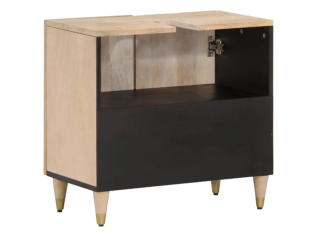 Mobile Lavabo da Bagno 62x33x58cm in Legno Massello di Mango