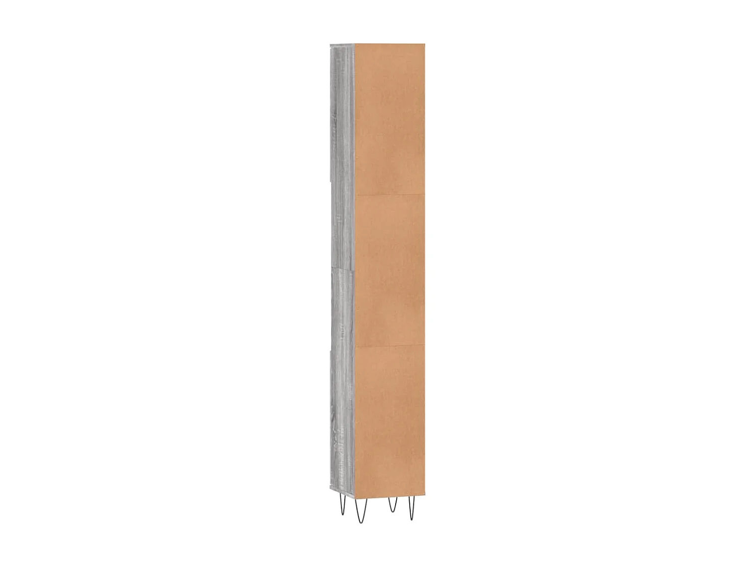 Badkamerkast 30x30x190 cm bewerkt hout grijs sonoma eikenkleur