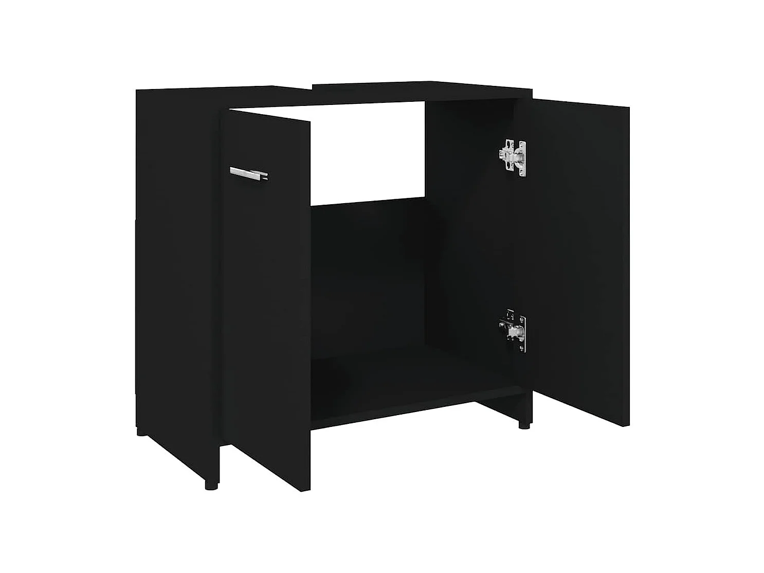 Badezimmerschrank Schwarz 60x33x61 cm Holzwerkstoff