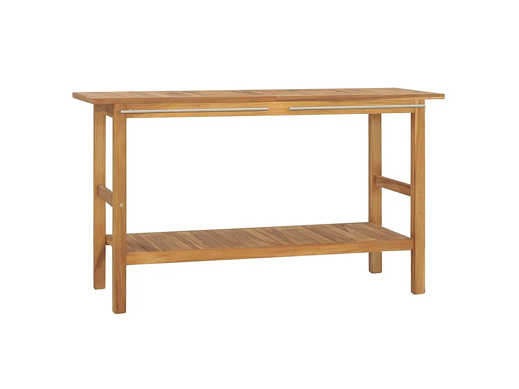 Vanità da Bagno in Legno Massello di Teak 132x45x75 cm