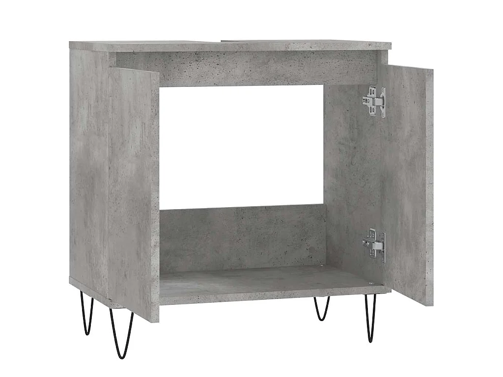 Badschrank Betongrau 58 x 33 x 60 cm Holzwerkstoff