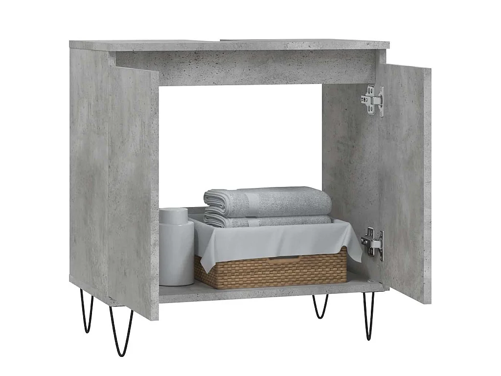 Badschrank Betongrau 58 x 33 x 60 cm Holzwerkstoff