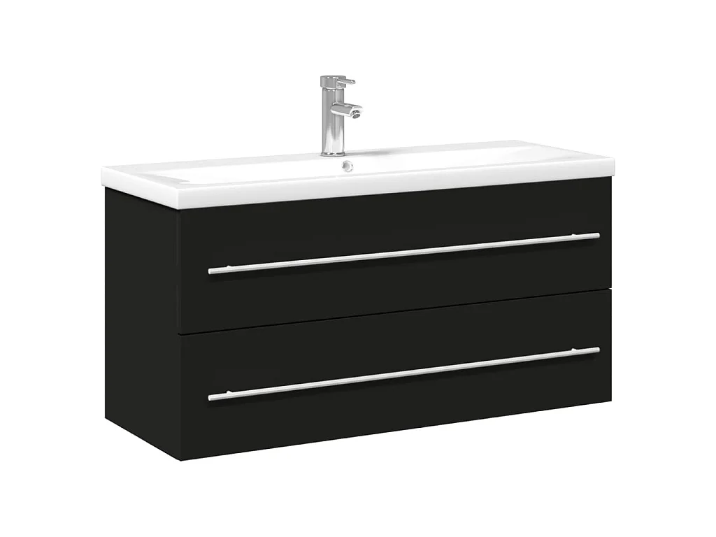 Mobile da Bagno con Lavabo Integrato Nero