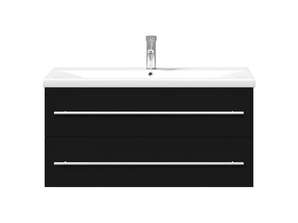 Mobile da Bagno con Lavabo Integrato Nero
