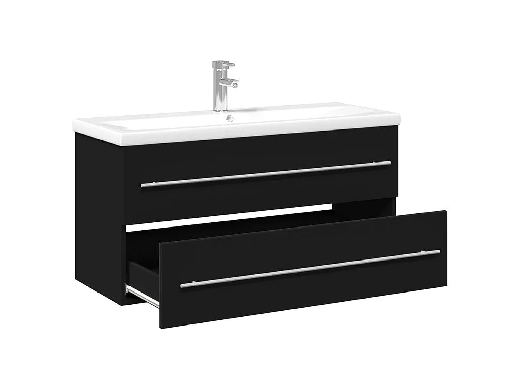 Mobile da Bagno con Lavabo Integrato Nero