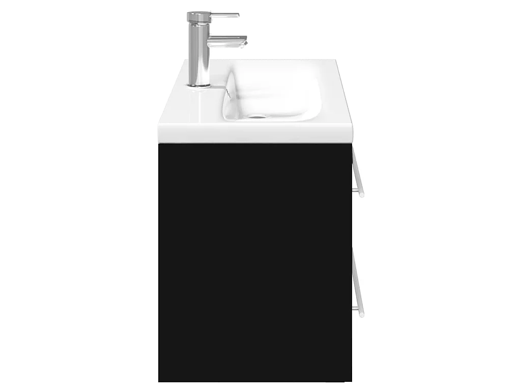 Mobile da Bagno con Lavabo Integrato Nero