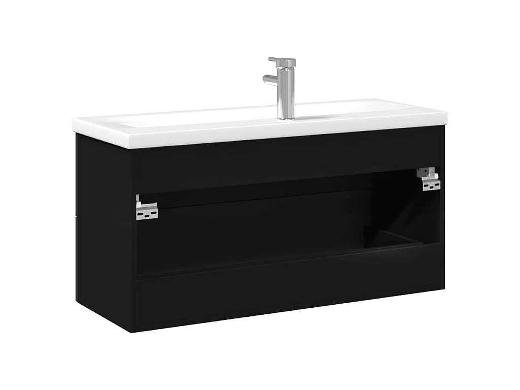 Mobile da Bagno con Lavabo Integrato Nero