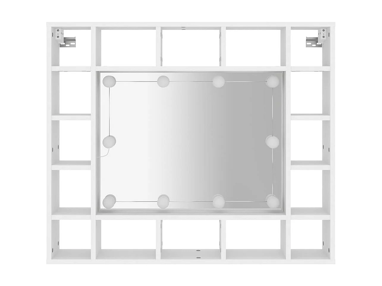 Spiegelschrank mit LED Weiß 91x15x76,5 cm