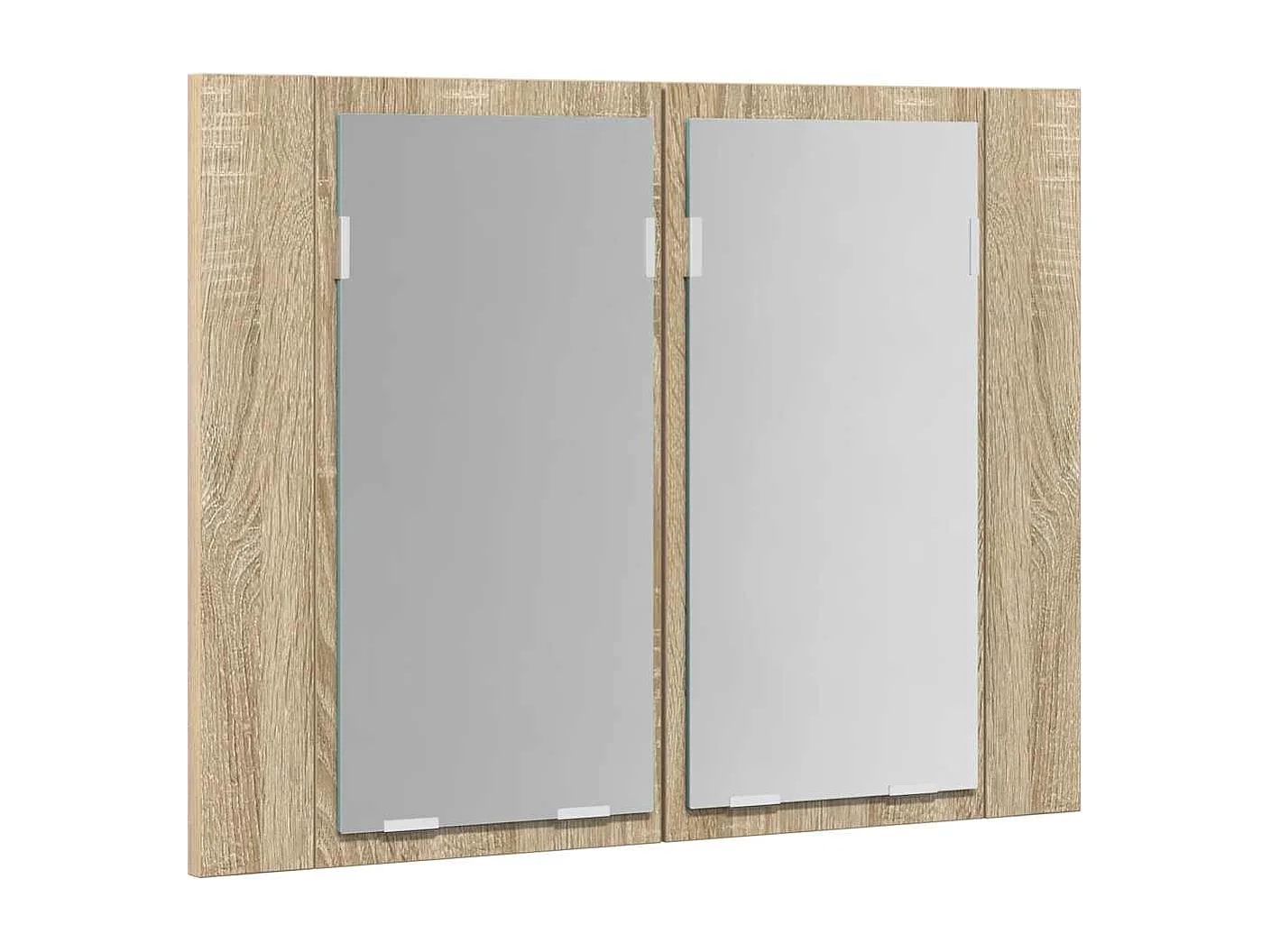 Badkamerkast met spiegel LED 60x12x45 acryl sonoma eikenkleurig