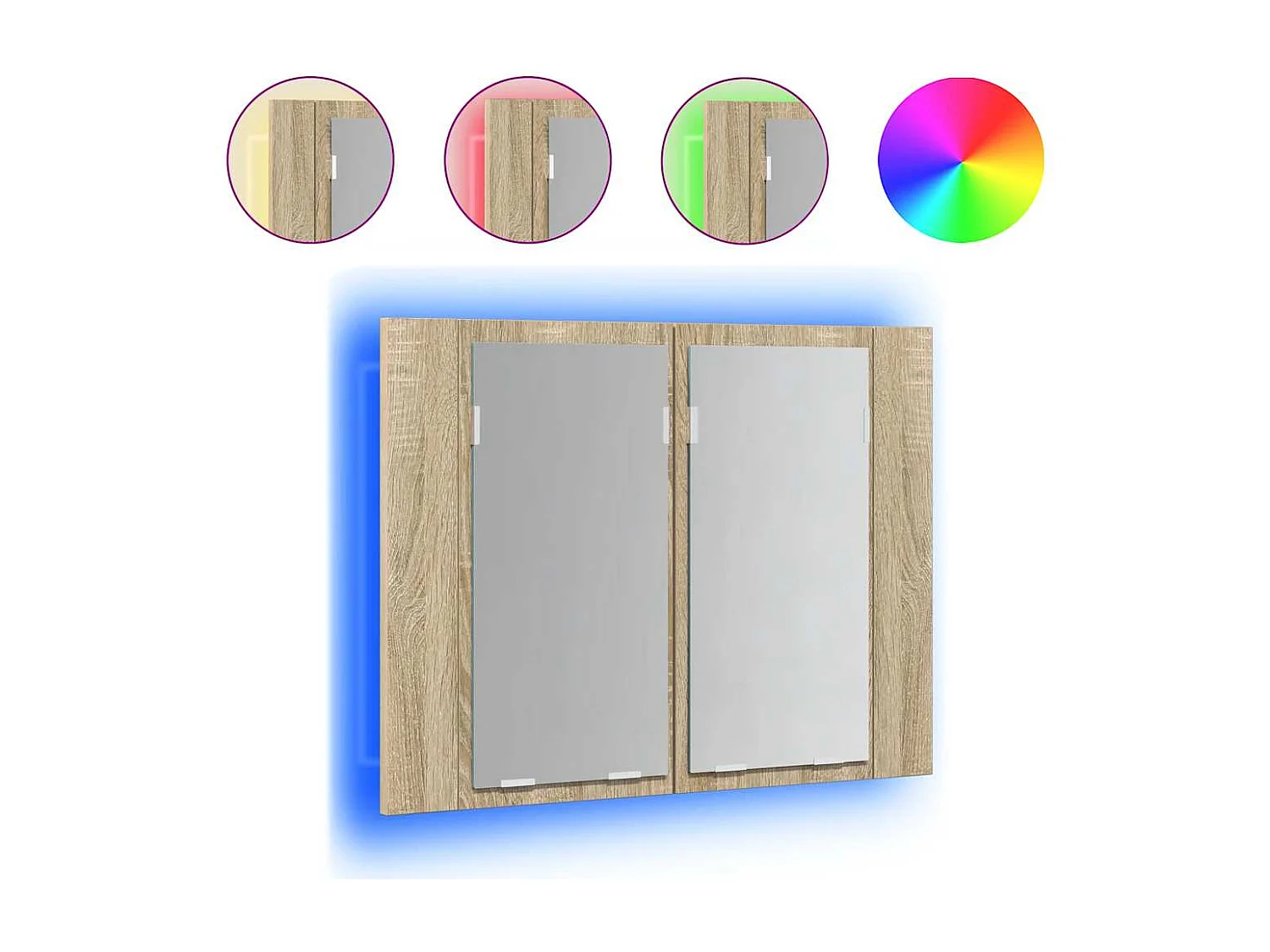 Armoire à miroir à LED de bain Chêne sonoma 60x12x45 Acrylique