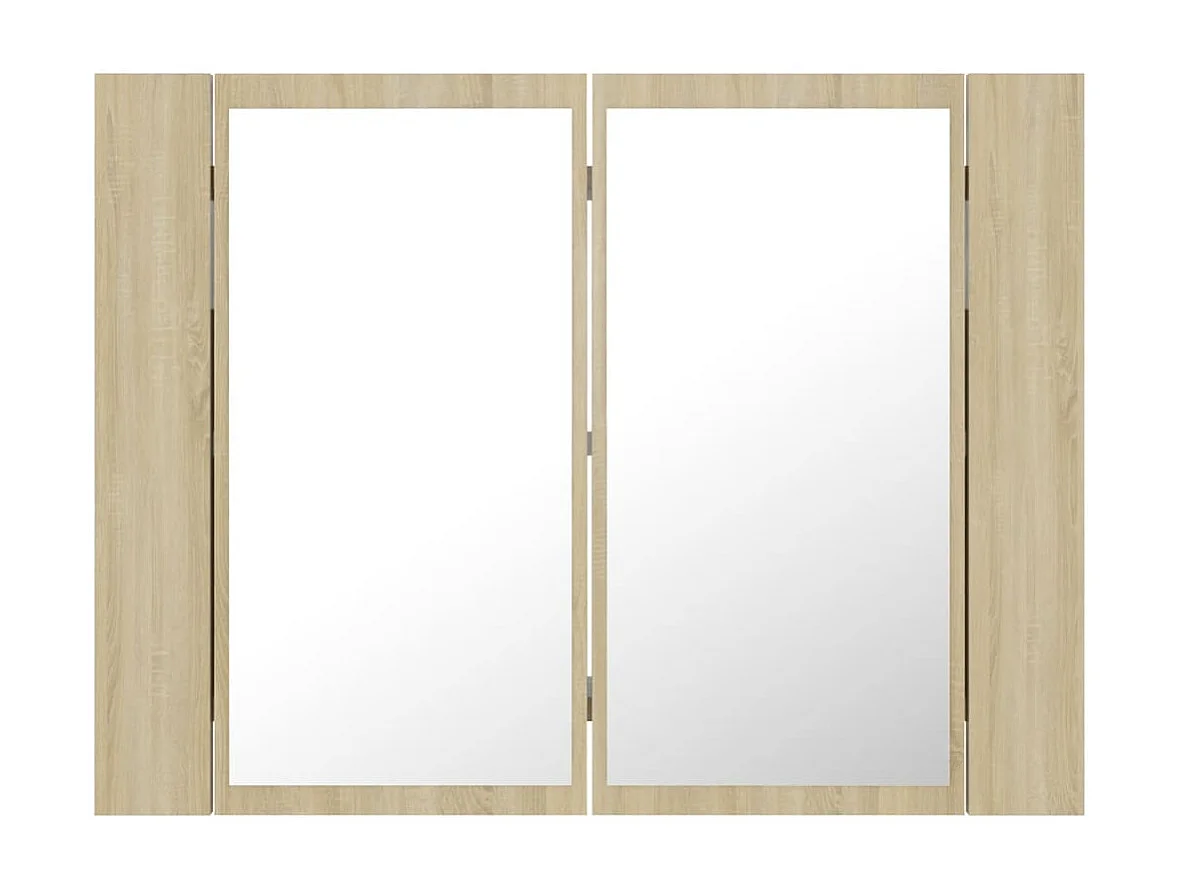 Armoire à miroir à LED de bain Chêne sonoma 60x12x45 Acrylique