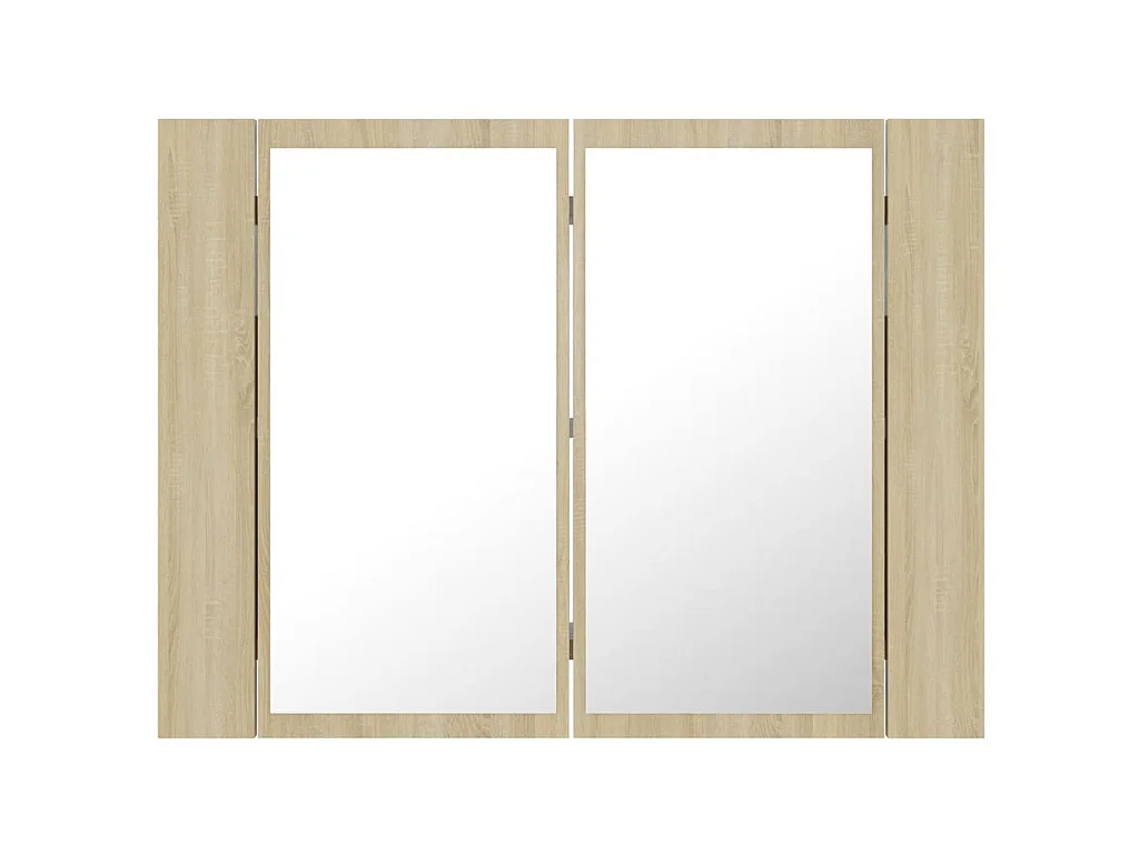 Armoire à miroir à LED de bain Chêne sonoma 60x12x45 Acrylique