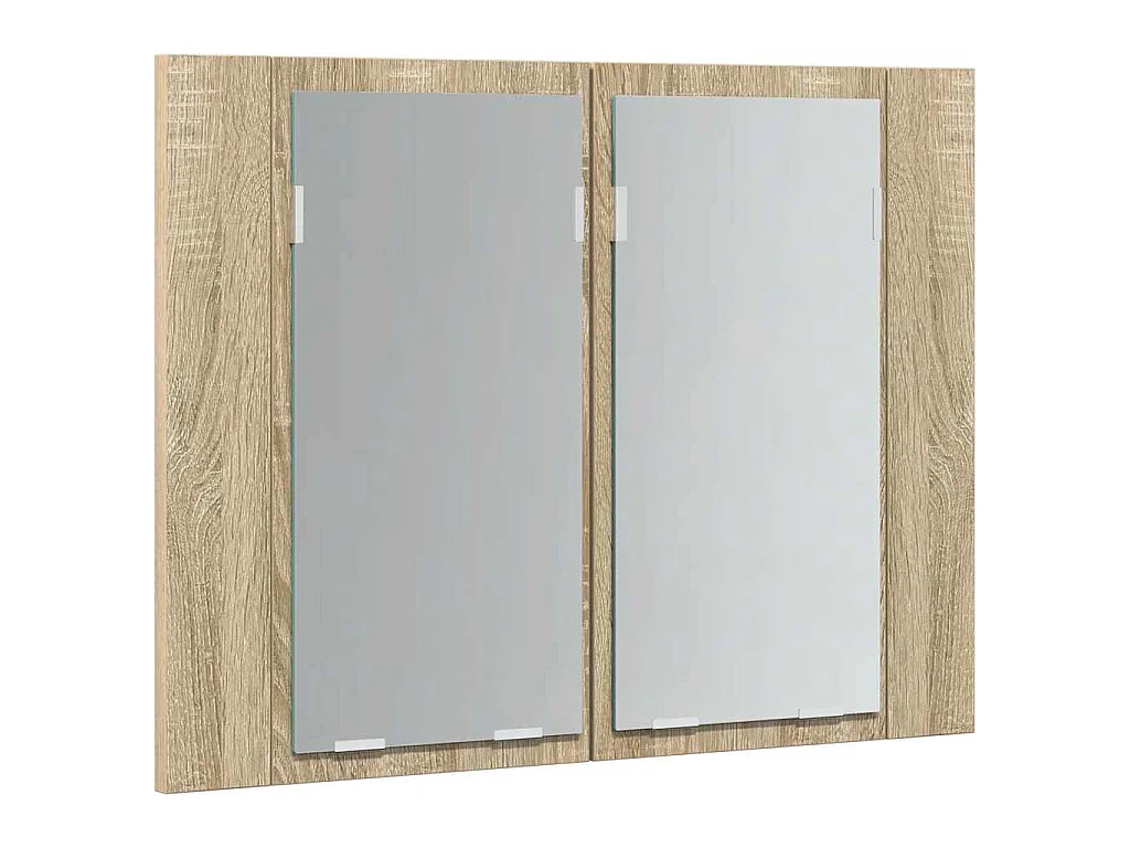 Armadietto a Specchio con Luci LED Rovere Sonoma in Acrilico