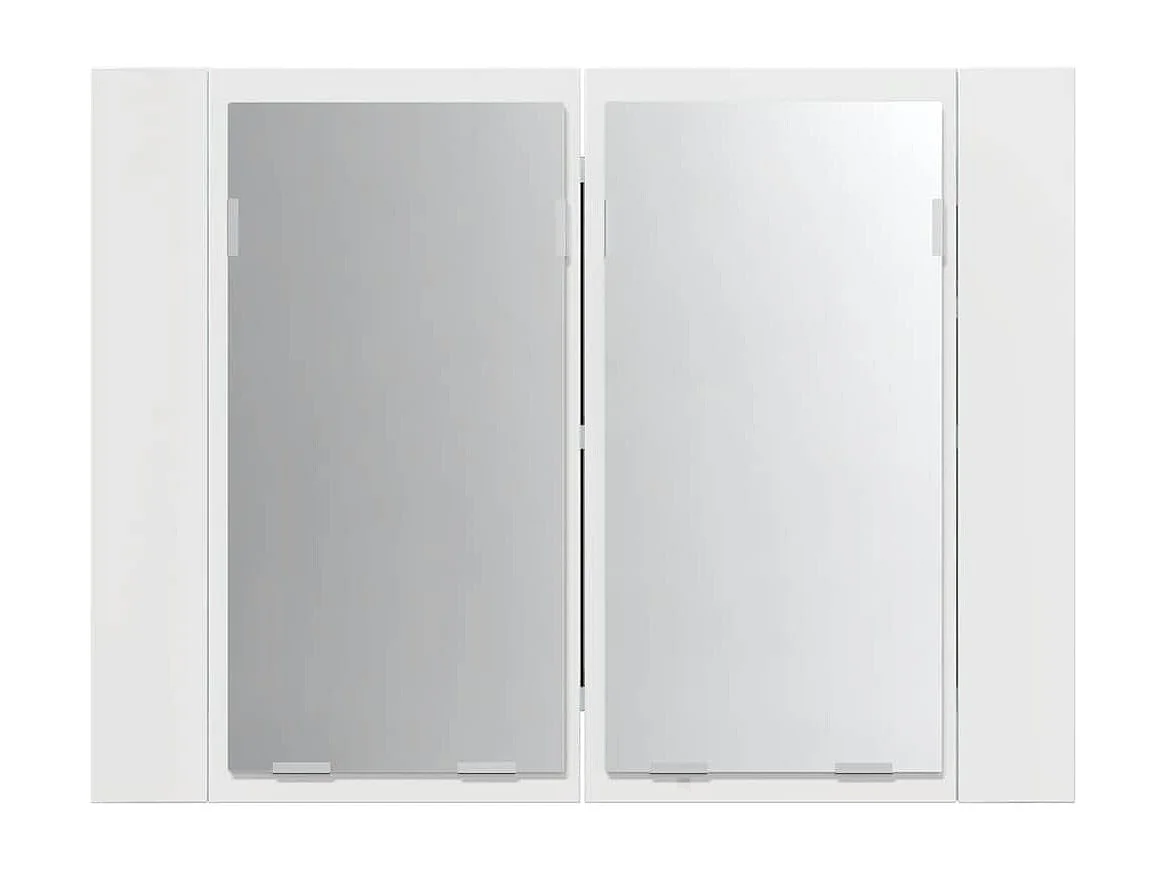 Armoire à miroir de bain à LED Blanc brillant Acrylique