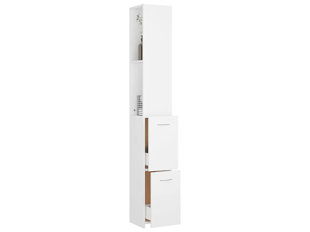 Armário casa de banho 25x26,5x170cm derivados de madeira branco