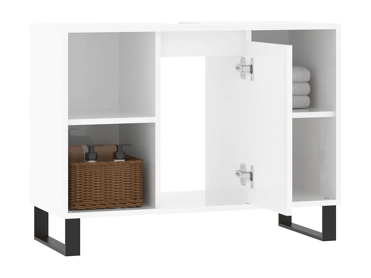 Armoire de salle de bain blanc brillant 80x33x60 cm