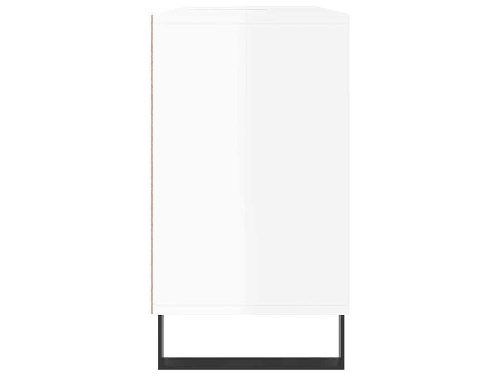 Armadietto Bagno Bianco Lucido 80x33x60cm in Legno Multistrato