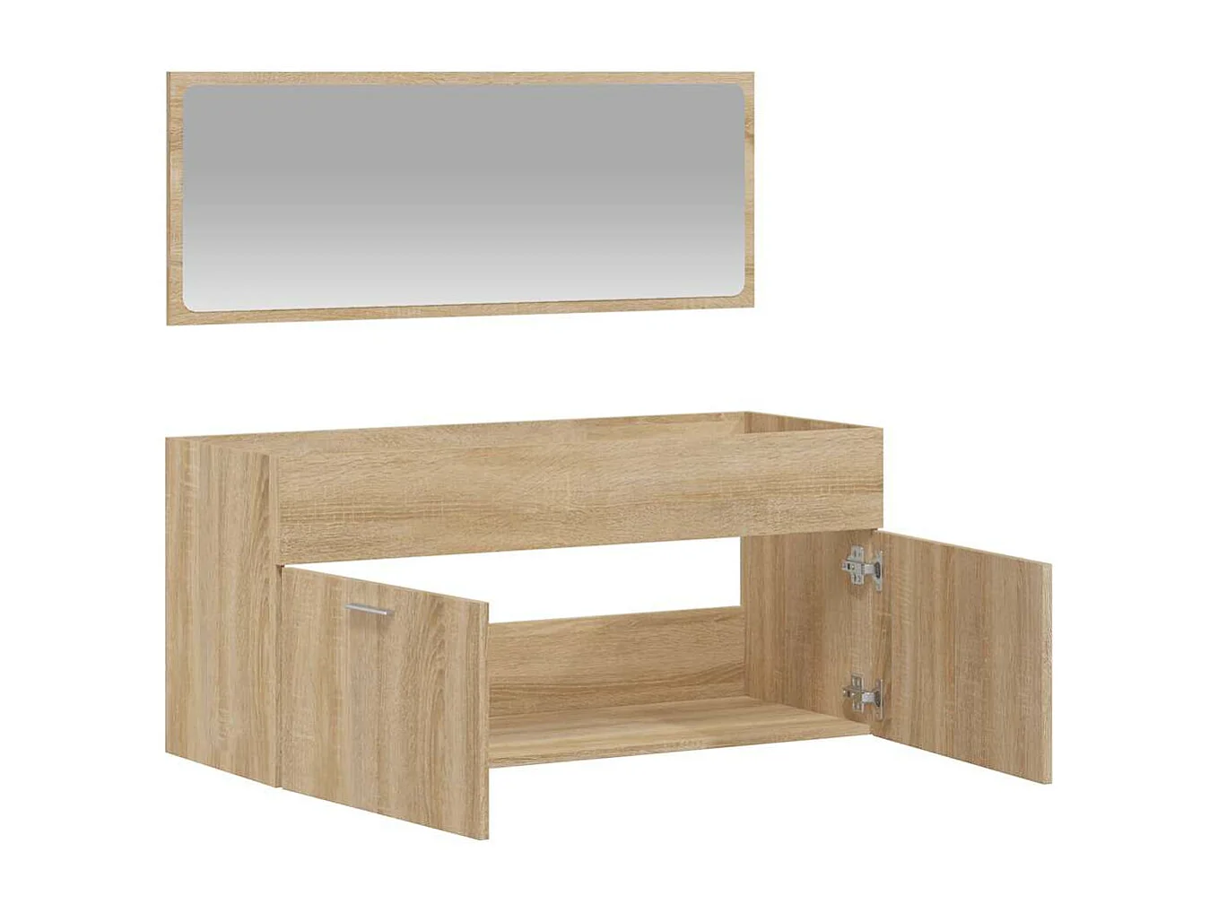 Badschrank mit Spiegel Sonoma-Eiche Holzwerkstoff