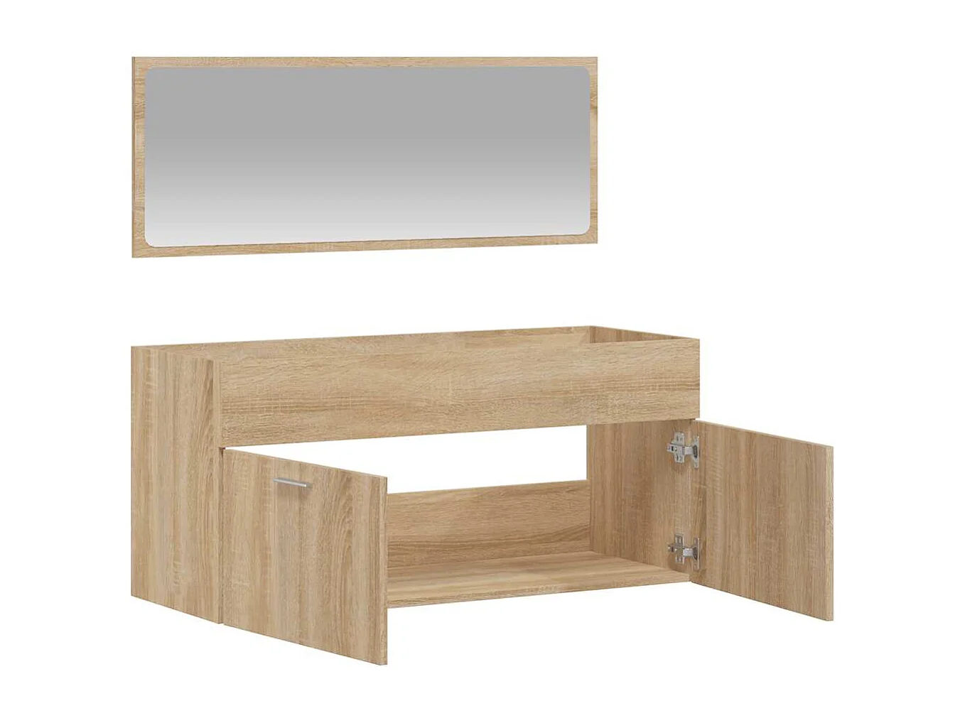 Armoire de bain avec miroir chêne sonoma bois d'ingénierie