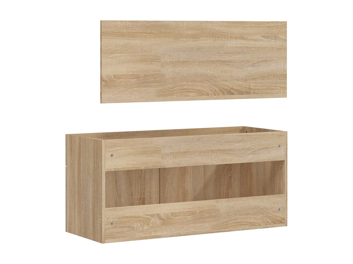 Armoire de bain avec miroir chêne sonoma bois d'ingénierie