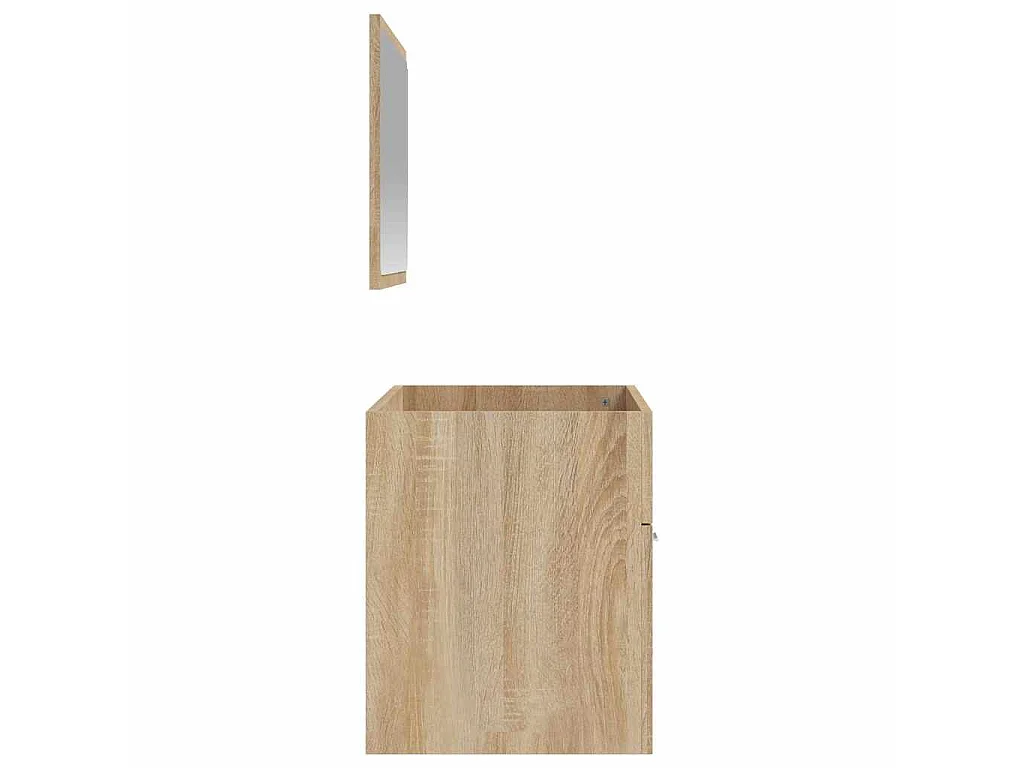 Badkamerkast met spiegel bewerkt hout sonoma eikenkleurig