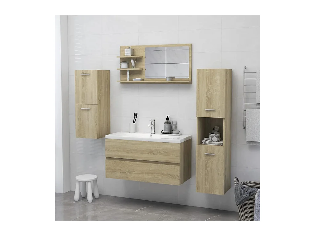 Badspiegel Sonoma-Eiche 90x10,5x45 cm Holzwerkstoff