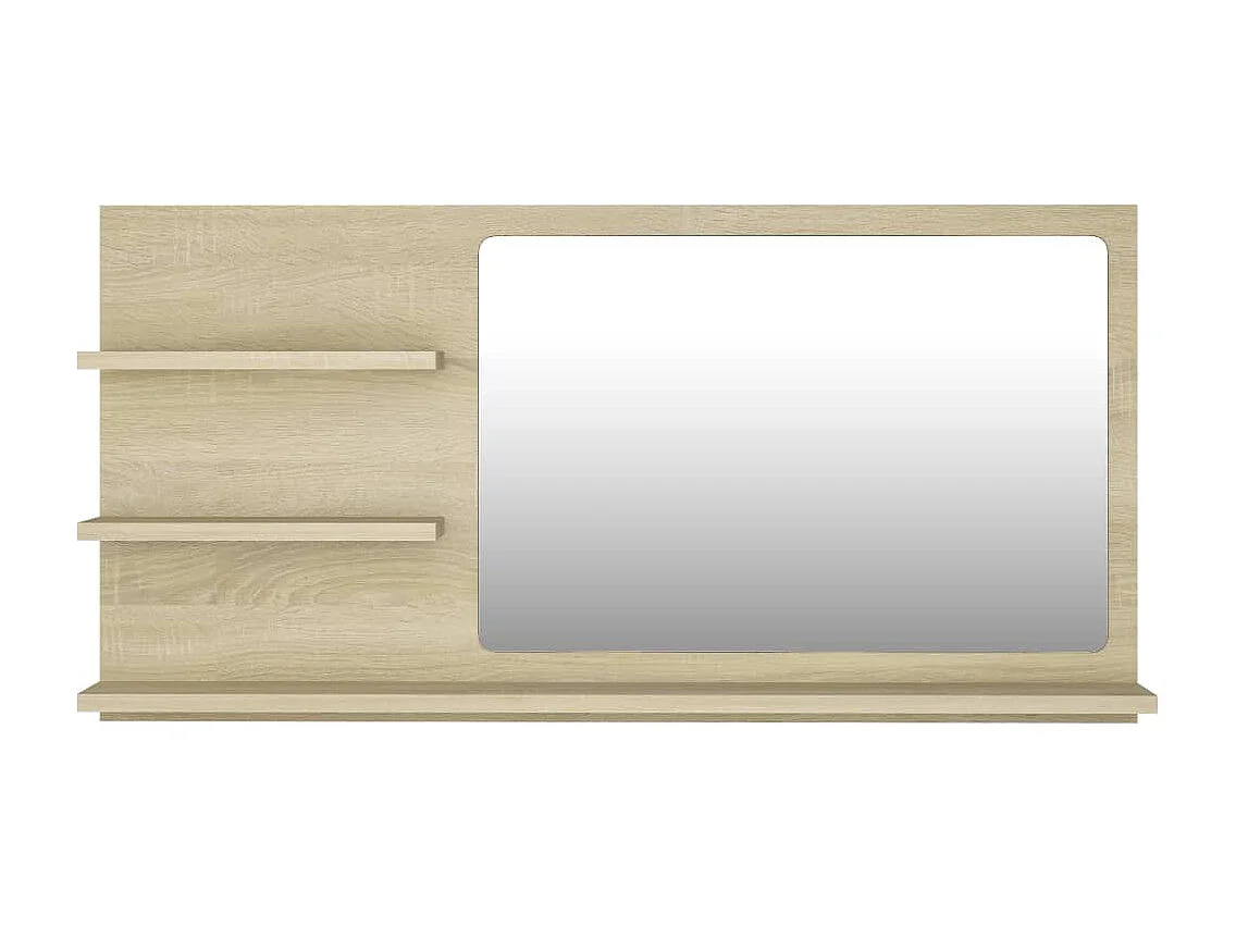 Specchio da Bagno Rovere Sonoma 90x10,5x45 cm Legno Multistrato