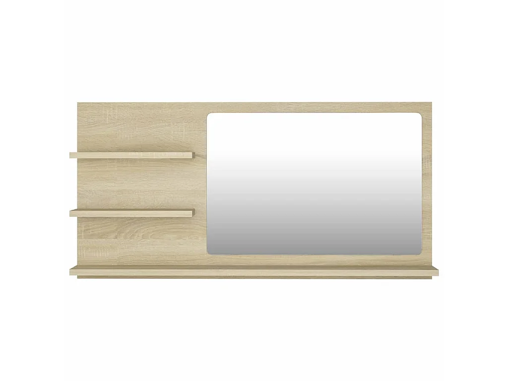 Specchio da Bagno Rovere Sonoma 90x10,5x45 cm Legno Multistrato