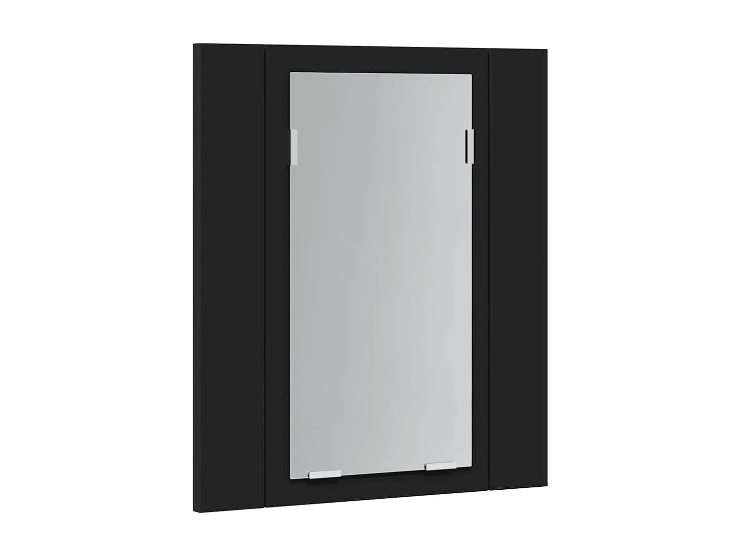 Badkamerkast met spiegel en LED 40x12x45 cm acryl zwart