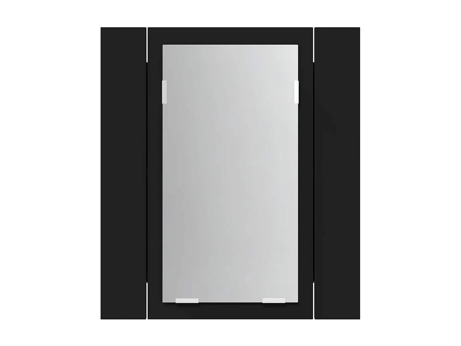 Badkamerkast met spiegel en LED 40x12x45 cm acryl zwart