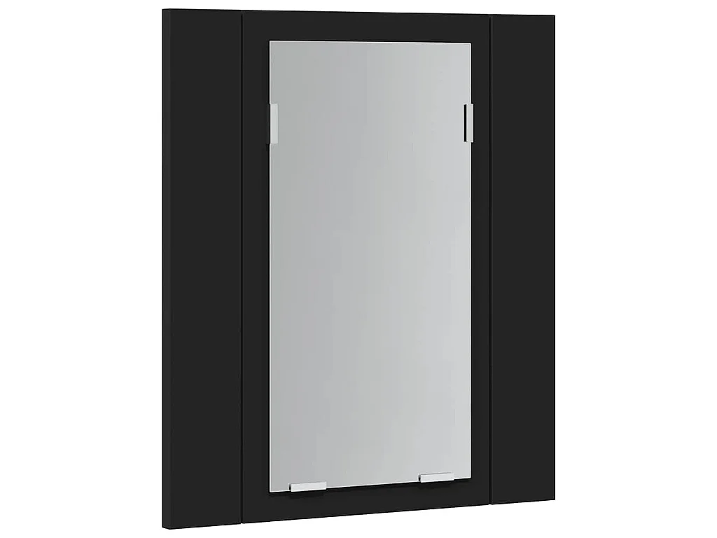 Armadietto a Specchio con Luci LED Nero 40x12x45 cm in Acrilico